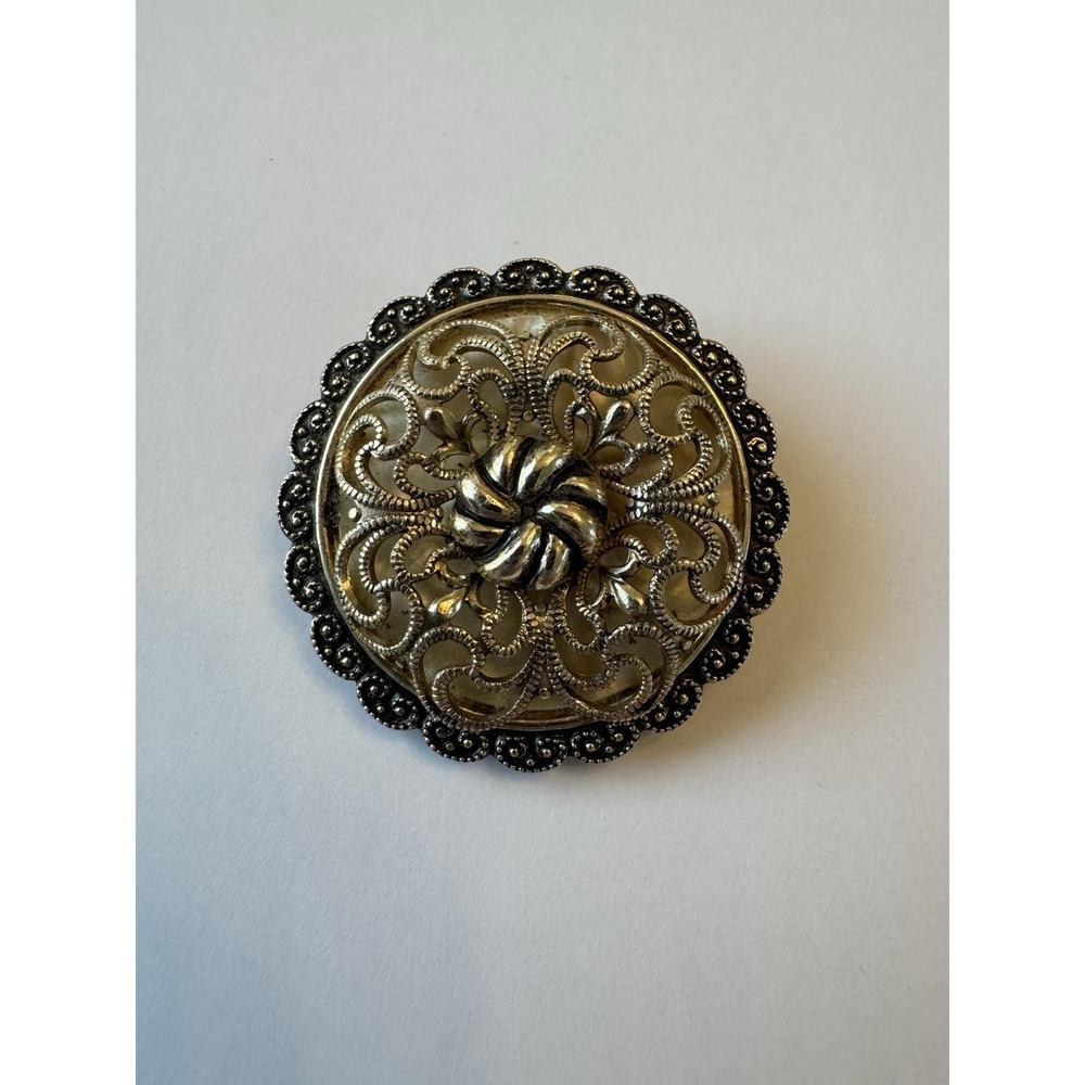 Vintage W GERMANY Filigree‎ Goldtone Scarf Clip PRETTY